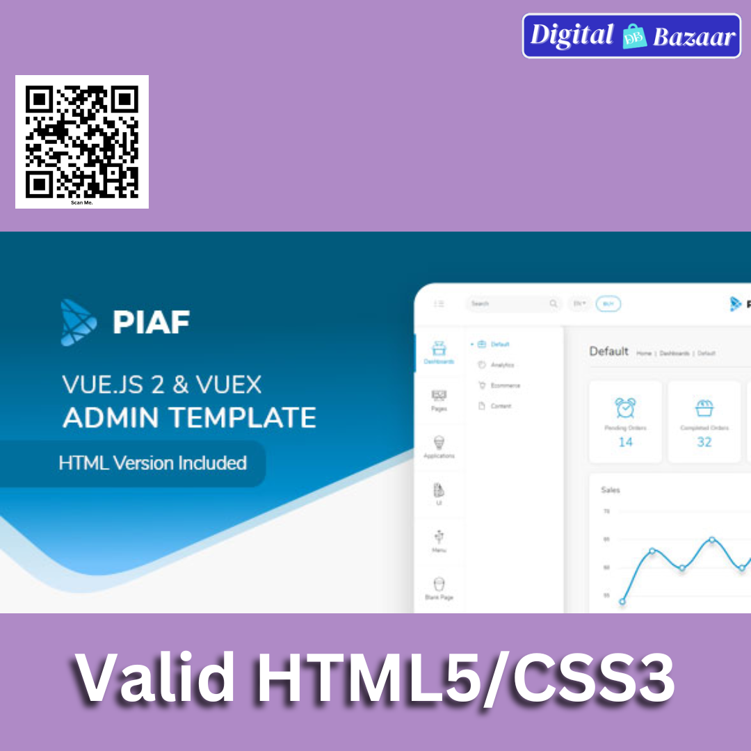 Piaf – Vue Admin HTML Template Piaf – Vue Admin HTML Template