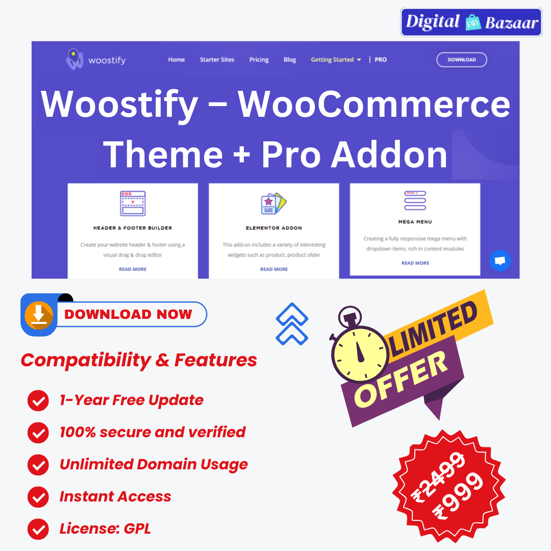 Woostify – WooCommerce Theme + Pro Addon Woostify – WooCommerce Theme + Pro Addon