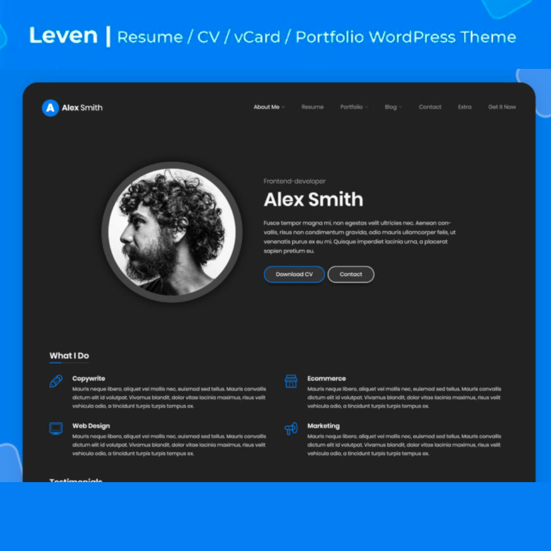 Leven – Best CV Resume WordPress Theme Leven – Best CV Resume WordPress Theme