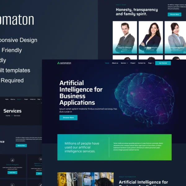 Automaton – Artificial Intelligence & Technology Services Elementor Template Kit