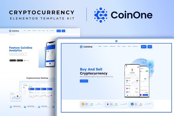 CoinOne – Cryptocurrency Elementor Template Kit