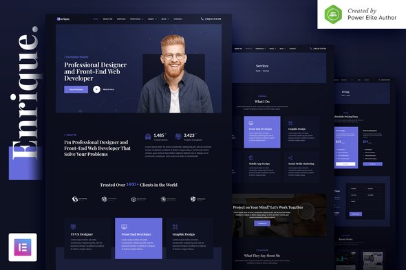 Enrique – Personal CV-Resume & Portfolio Elementor Template Kit