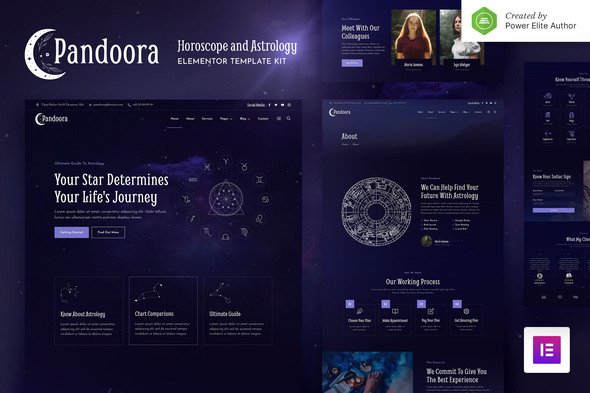 Pandoora – Horoscope & Astrology Elementor Template Kit