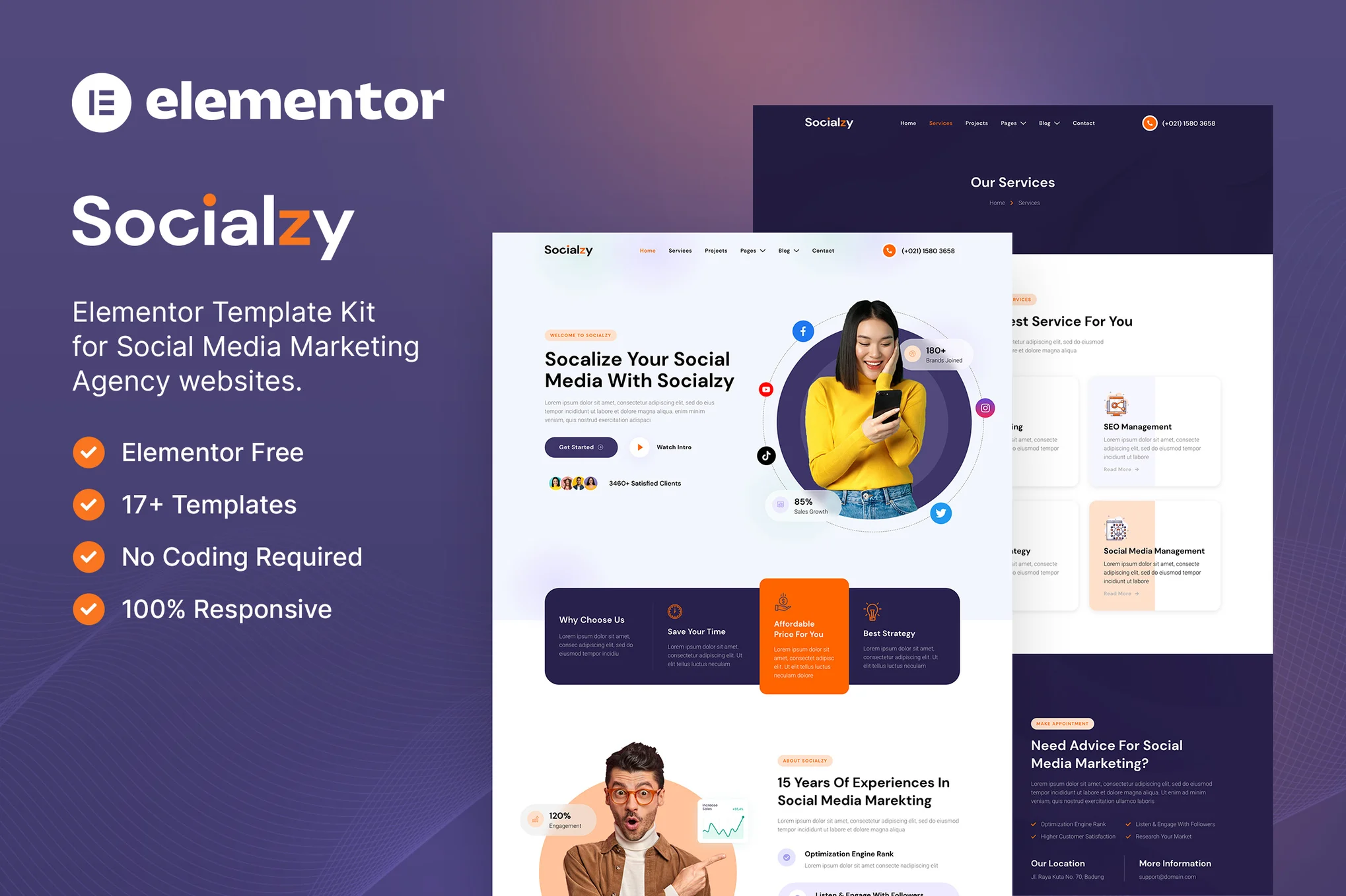 Socialzy – Social Media Marketing Agency Elementor Template Kit Socialzy – Social Media Marketing Agency Elementor Template Kit