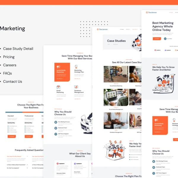Socience Social Media Marketing Agency Elementor Template Kit