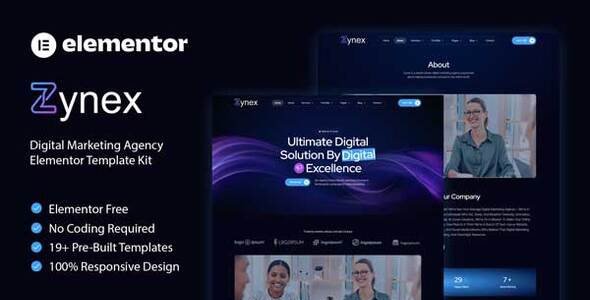 Zynex – Digital Marketing Agency Elementor Template Kit