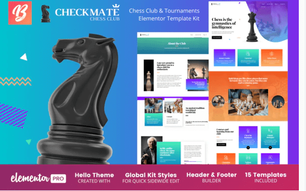 CheckMate – Chess Club & Tournaments Elementor Template Kit