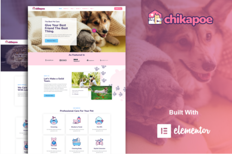 Chikapoe – Pet Care & Veterinary Elementor Template Kit