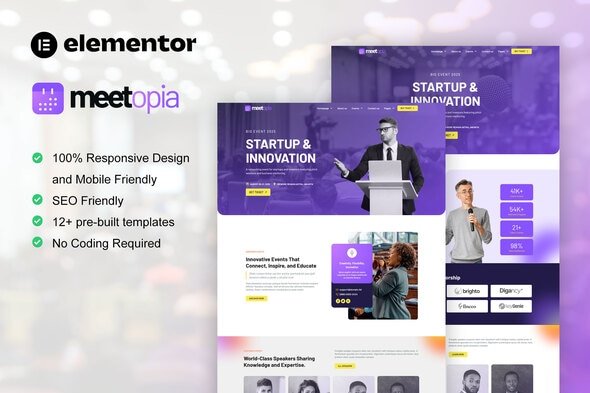 Meetopia – Event & Conference Elementor Pro Template Kit