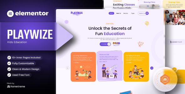 Playwize – Kids Education Elementor Template Kit