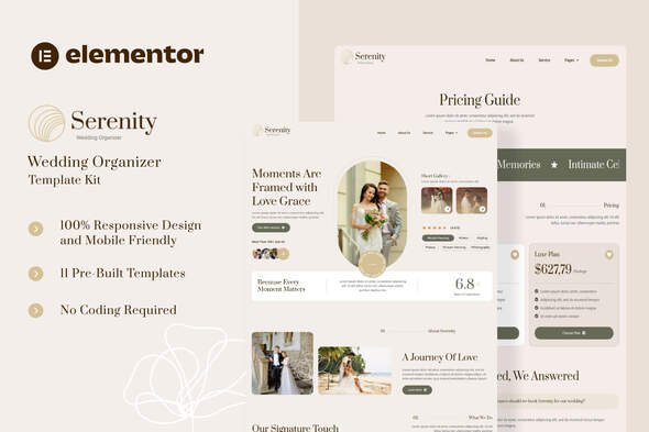 Serenity – Wedding Organizer Elementor Template Kit
