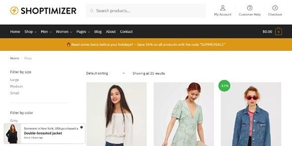 Shoptimizer – Fastest WooCommerce WordPress Themes