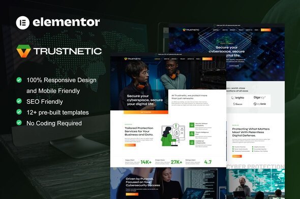 Trustnetic – Cyber Security Services Elementor Pro Template Kit