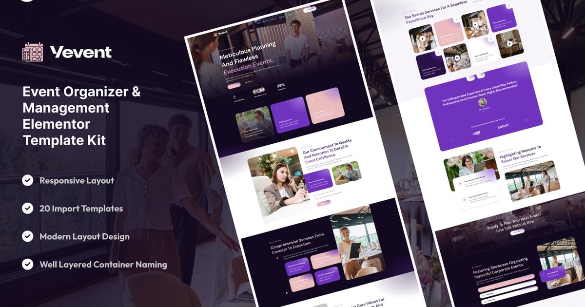 Vevent – Event Planner & Organizer Elementor Template Kit Vevent – Event Planner & Organizer Elementor Template Kit