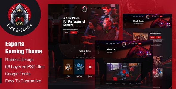 CROX Esports & Gaming Elementor Template Kit