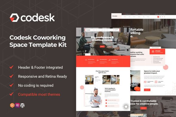 Codesk – Coworking Space Elementor Template Kit