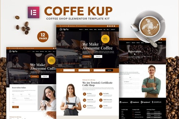 CoffeeKup – Cafe & Coffee Shop Elementor Template Kit
