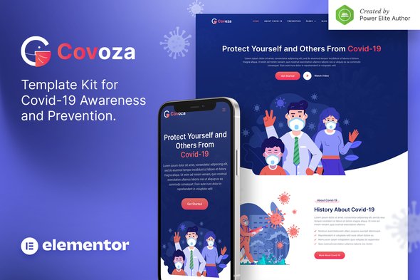 Covoza – Covid-19 Awareness & Prevention Elementor Template Kit