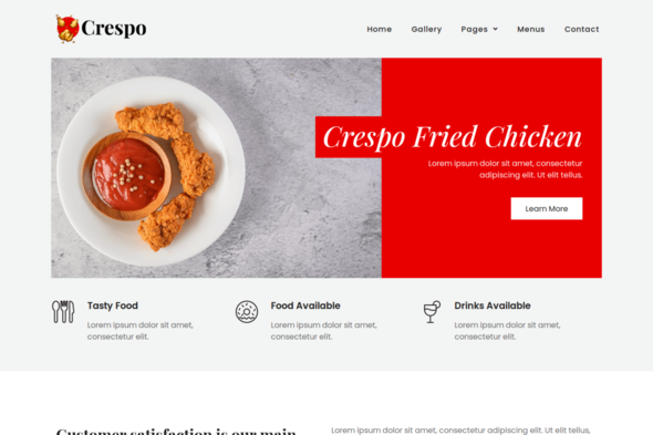 Crespo – Fast Food Restaurant Elementor Template Kit