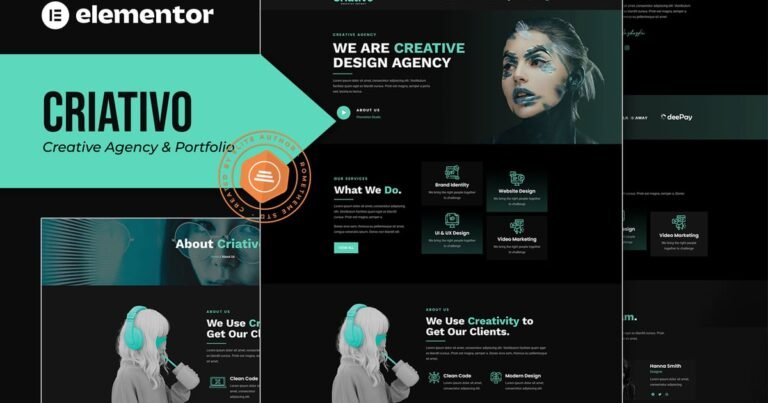 Criativo – Creative Agency & Portfolio Elementor Template Kit