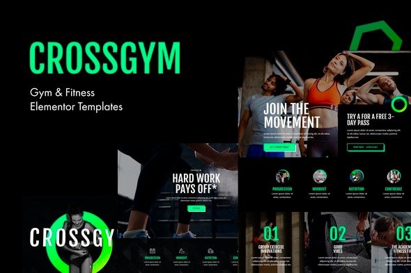 CrossGym – Gym & Fitness Elementor Template Kit