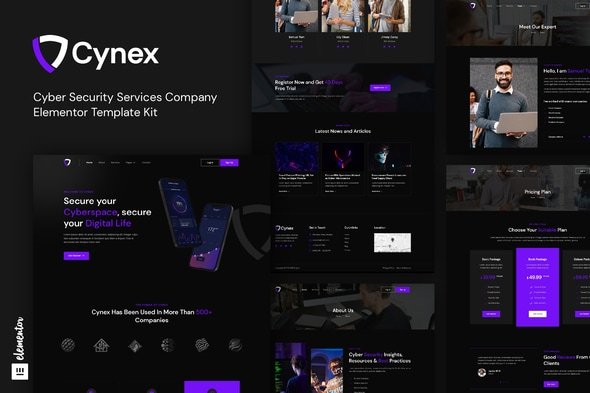 Cynex – Cyber Security Services Company Elementor Template Kit