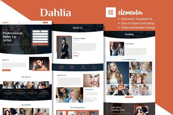 Dahlia – Beauty Business Elementor Template Kit