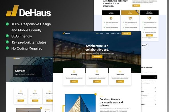Dehaus – Interior Design & Architecture Elementor Template Kit