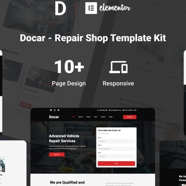 Docar – Repair Shop Elementor Template Kit