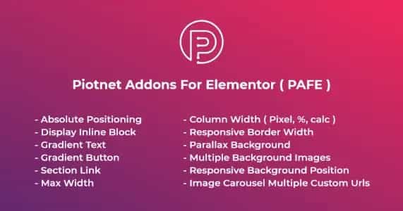Piotnet Addons For Elementor Pro GPL Plugin